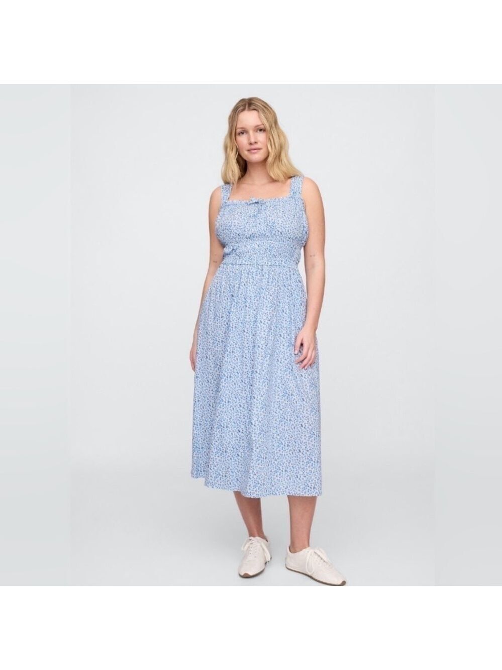 Gap Ditsy Floral Smocked Summer Vacation Maxi Dress Wedding Guest NWT XL - Picture 5 of 7